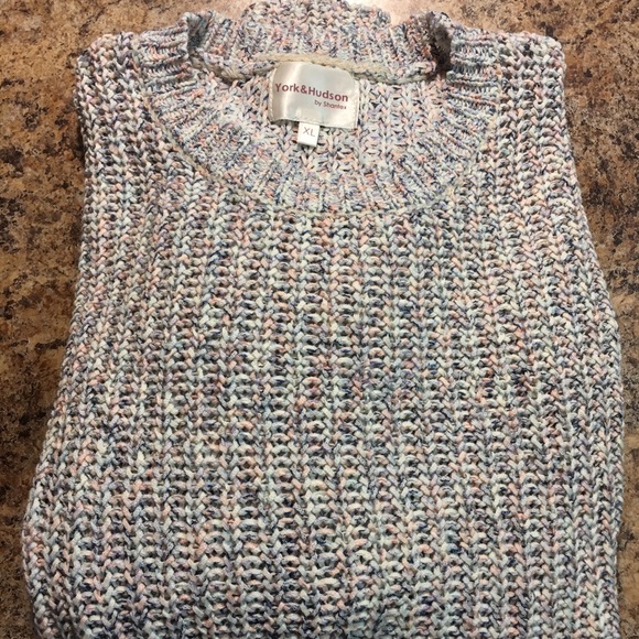 YORK & HUDSON Women's Tape Yard Crewneck Sweater In Blush Multi XL NWOT - Picture 1 of 14